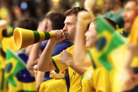 Mundial de fútbol de Brasil Aficionados de fútbol brasileños